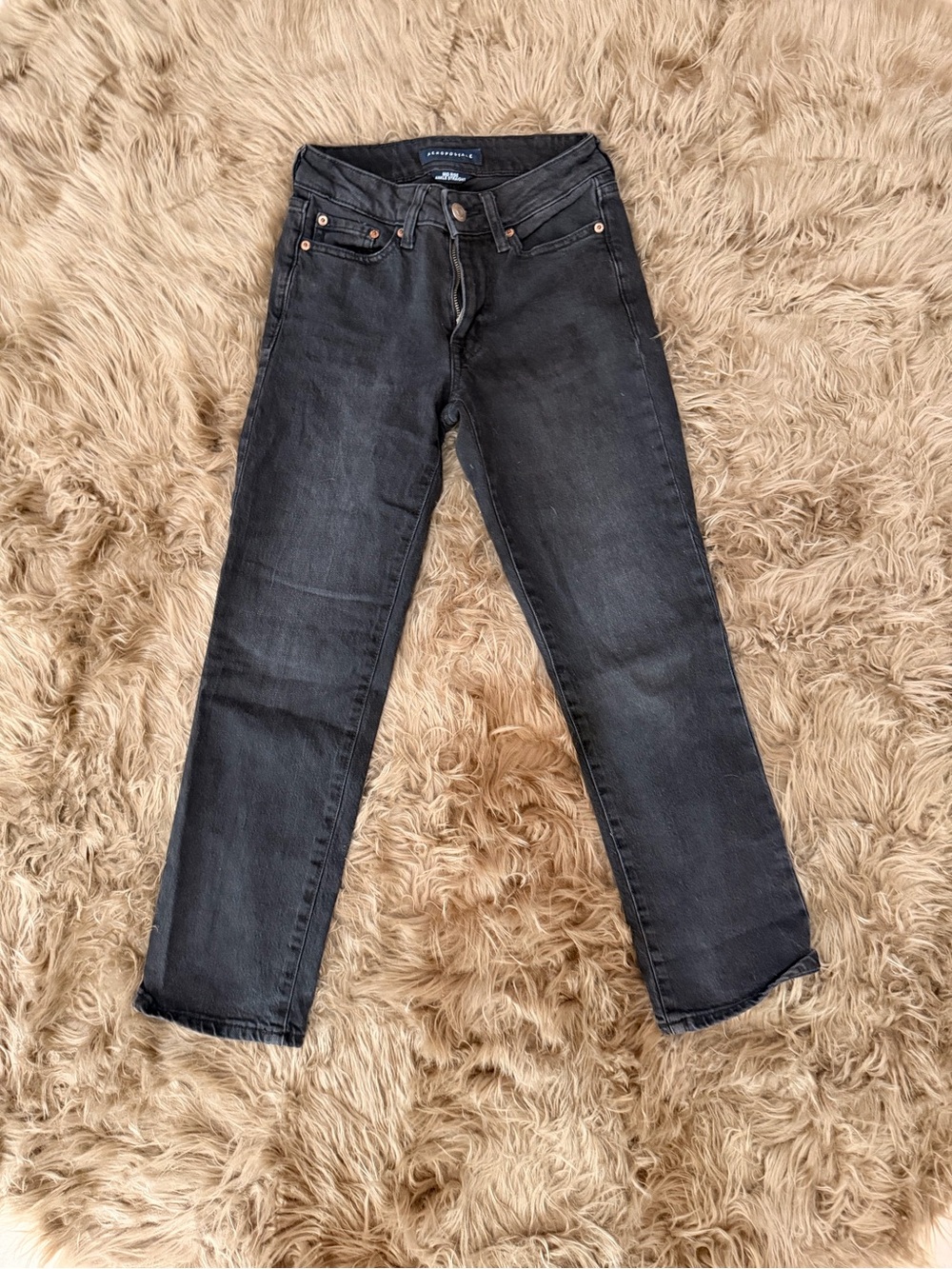 Aeropostale Black Mid-Rise Ankle Straight Jeans Size 000 regular